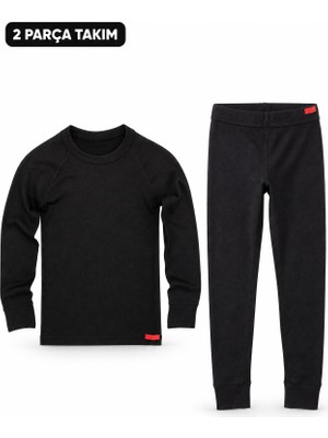Blackspade Çocuk Termal Takım Üst Alt 2 Parça 2. Seviye Siyah Kışlık Içlik Seti