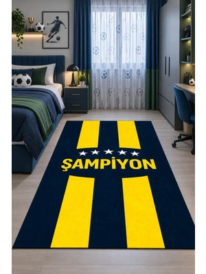 Bebişim Halı Sarı Lacivert Taraftar Çocuk Odası Halısı