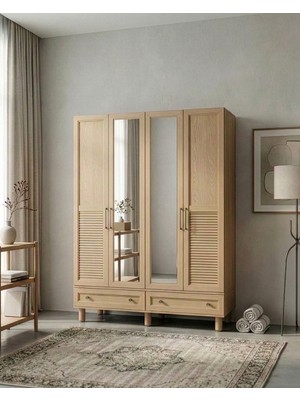 Ozmira Home Vendi 4 Kapılı Aynalı Mdf Gardırop