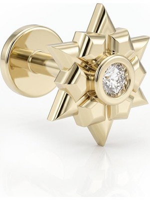 Fiyonk Kuyumculuk 14 Ayar Altın Sunburst Piercing