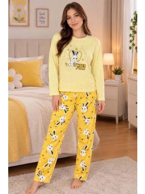 Belirtilmemiş Pamuklu Interlok Kadın Pijama Takımı