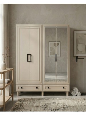 Ozmira Home Beril 4 Kapılı Aynalı Mdf Gardırop