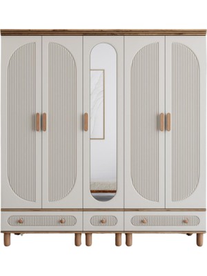 Ozmira Home Hiro 5 Kapılı Mdf Gardırop