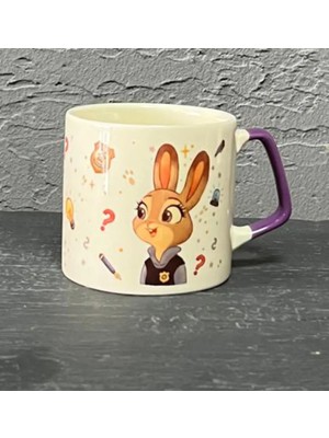 Mor Mürekkep Zootropolis Judy Baskılı Mor Kulplu Prime Kupa