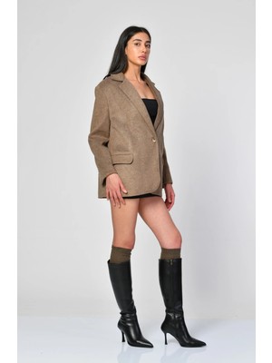 Faf Kaşe Blazer Ceket  - Vizon Vizon - Standart