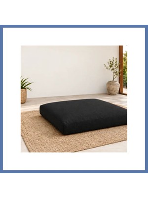 Bezos Düz Kare Yer Minderi · 60 × 60 × 8 cm | Siyah | Dış Mekân Aanova