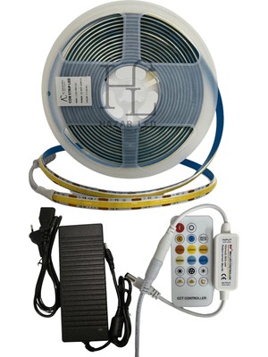 Hazar Led 12 Volt Tunable Çift Renkli Cob Şerit LED Set Cct Rf Kumandalı IP20 Iç Mekan 5 Metre