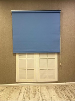 Ayizi Kitap Güneşlik Düz Stor Perde Ithal Mat Polyester, Koyu Mavi, 120 x 260