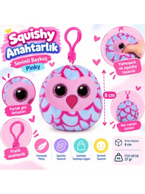 Marka Kolik Peluş Baykuş Anahtarlık Pinky