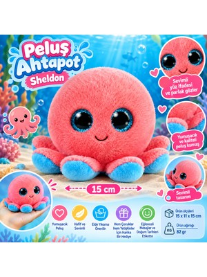 Marka Kolik Peluş Pembe Ahtapot Sheldon 15 cm