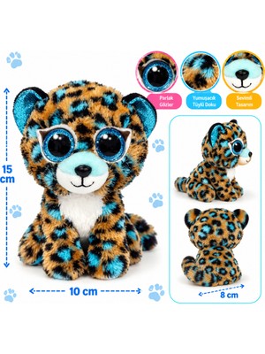 Marka Kolik Turkuaz Benekli Leopar Peluş Cobalt 15 cm