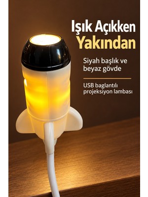 Astraltech USB Projeksiyon Lambası Değiştirilebilir Desen Kartlı Roket Tasarımlı