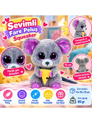 Marka Kolik Peluş Fare Squeaker 15 cm