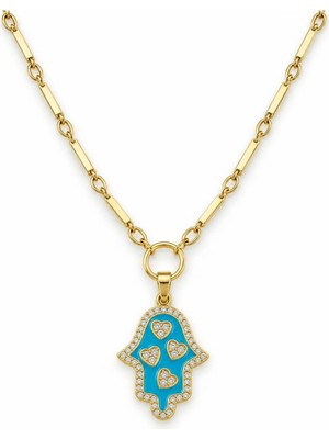 Charmlucky Özel Seri Kalpli Hamsa Kolye