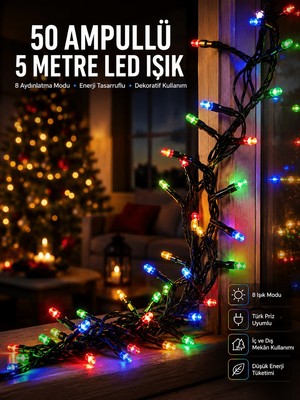 Astraltech Karışık Renk Pilli LED Işık Çok Fonksiyonlu Enerji Tasarruflu 5 Metre