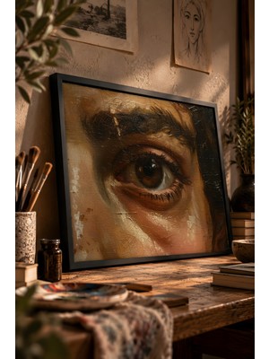 Painted Anarchy Karanlıkta Portre Silueti Siyah Çerçeveli Tablo - Barok Duvar Dekoru