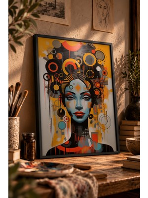 Painted Anarchy Kültürel Çeşitlilik Portresi Siyah Çerçeveli Tablo - Portre Duvar Dekoru