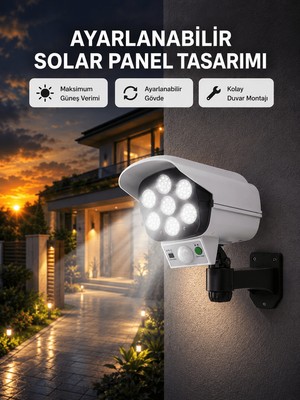Maesko Pvc+Pc Malzemeli, 2'si 1 Arada Güvenlik Lambası – Ayarlanabilir Başlık ve Panel Açısı