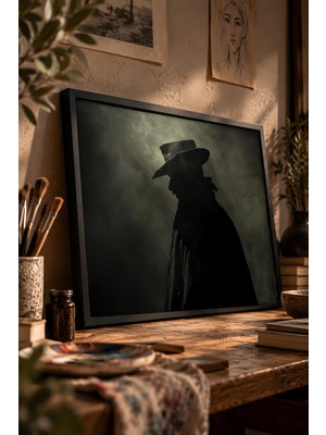 Painted Anarchy Dramatik Işıkta Genç Adam Portresi Siyah Çerçeveli Tablo - Barok Duvar Dekoru