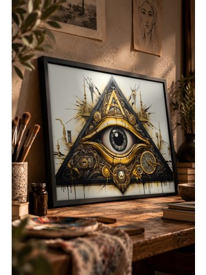 Painted Anarchy Ikonik Görsel Simgeler Siyah Çerçeveli Tablo - Pop Art Duvar Dekoru
