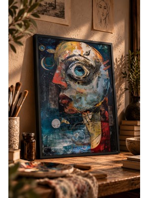 Painted Anarchy Rüya Manzara Sahnesi Siyah Çerçeveli Tablo - Dadaizm Duvar Dekoru