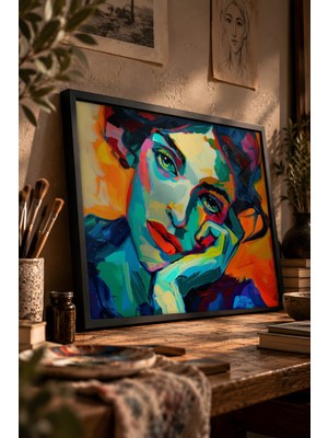 Painted Anarchy Dışavurumcu Portre Ifadesi Siyah Çerçeveli Tablo - Fovist Duvar Dekoru