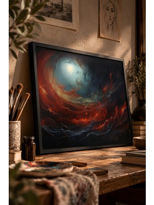 Painted Anarchy Evrensel Merak Jüpiteri Siyah Çerçeveli Tablo - Dekoratif Duvar Dekoru