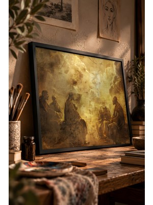 Painted Anarchy Dini Figür Betimi Siyah Çerçeveli Tablo - Klasik Duvar Dekoru