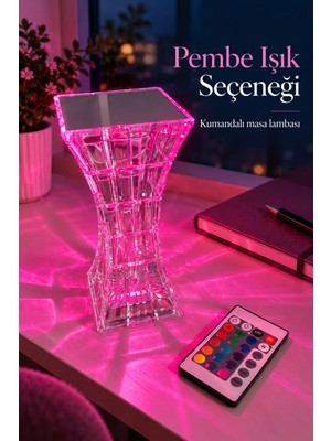 Astraltech Kare Tabanlı Renk Seçimli Şeffaf Masa Lambası