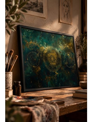 Painted Anarchy Sembolik Işaretler Dizisi Siyah Çerçeveli Tablo - Metafizik Duvar Dekoru