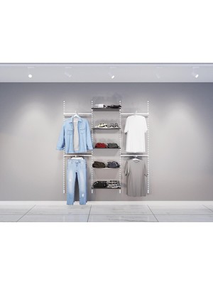 Ayyıldız Raf Mağaza Raf Sistemi, Askılık Sistemi, Butik Rafı, Mağaza Stand, Giyinme Odası - 180*200