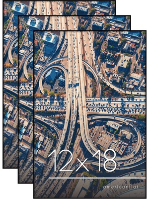 Odea Önden Yükleme 12X18 Siyah Fotoğraf Çerçevesi - 3'lü Set - Kırılmaya Dayanıklı Camlı Ince Resim Çerçeveleri - Duvar Için Yatay ve Dikey Formatlar