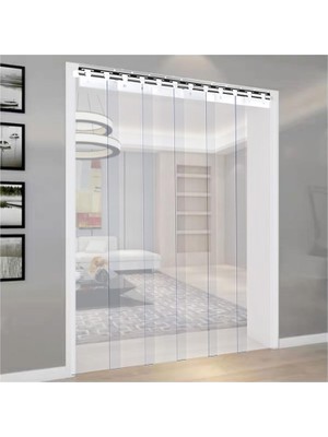 Vinil Askılı Kapı Perdesi, Endüstriyel Elastik Perde, Soğuk Depolar ve Temiz Odalar Için Şeffaf Pvc Plastik Askılı Perde (Renk: Şeffaf, Kuyruk