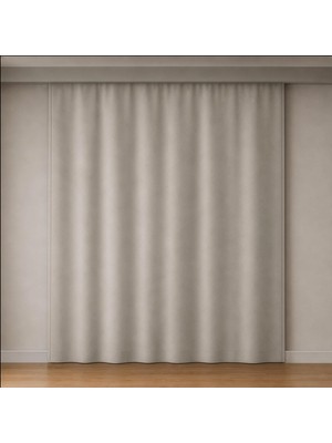 Blackout Karartma Fon Perde, Siparişe Özel Dikim | Gündüz Bile Karartır, Isı Yalıtımlı Tek Kanat | Düz Kornişe Hazır | Taş, 150 cm Genişlik x 250 cm U