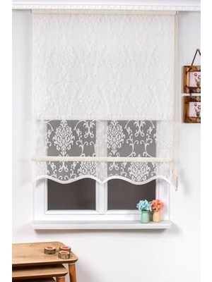 Beyazıt Tekstil Çift Mekanizmalı Tül Stor Perde Ekru 220 x 200 BYZT640