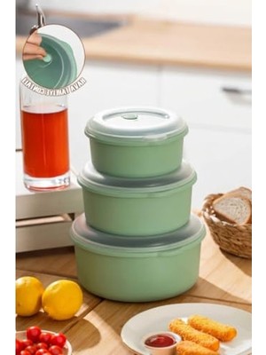 Velora 3'lü Kilitli ve Sızdırmaz Çok Amaçlı Saklama Kabı Seti, 800 Ml, 1300 ml ve 2000 ml
