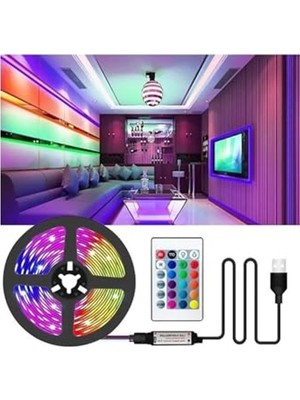 Velora 3 Metre Uzunluğunda Çok Renkli USB LED Tv Işıklı Şerit, Rgb