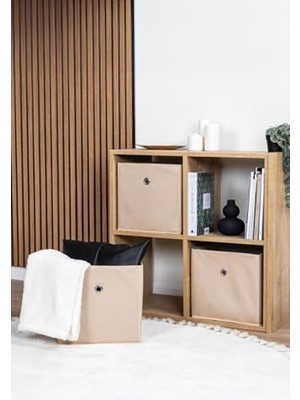 Velora 30X30 cm Bej Raf Düzenleyici 3'lü Paket, Pratik Depolama Çözümü