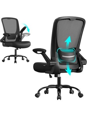 Velora Ergonomik Ofis Koltuğu, Yastıklı Bel Desteği ile Konforlu Kullanım