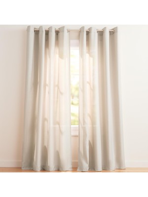 Curtains EH8091-11 2-84G Loha Keten Perde, 1 Çift, 137 x 213 Cm, Vintage Keten