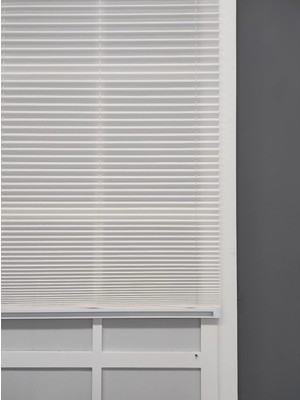 Beyaz Plise/cam Balkon Perdesi (49X135)