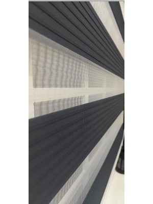 Pileli Antrasit Zebra Stor Kaliteli Güneşlik Perde STB-131