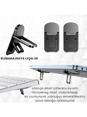 Velora Ultra Mini Laptop Standı, 2 Açılı, 7 mm Kalınlığında, 2 Adet