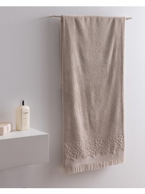 Velora AMANDE%100 Pamuk Banyo Havlusu - Bej - 70X140 cm