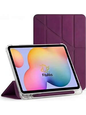 Samsung Galaxy Tab A9 Plus SM-X210 Kılıf 3 Katlama Standlı Kalem Bölmeli Pu Deri Yumuşak Koruma Silikon
