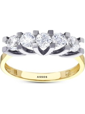 Yiğitbaşı Gold Assos Pırlanta Altın Beştaş Yüzük - 14K