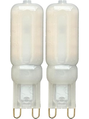 Velora Avarson Osaka Buzlu 5W Sarı Işık 3000K G9 Duylu LED Kapsül Ampul, 2 Adet