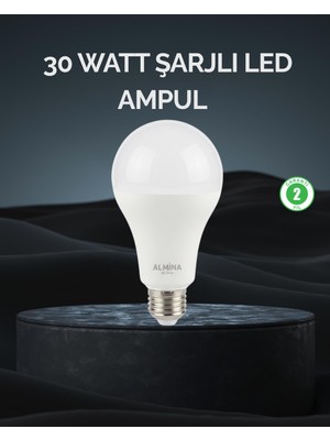 Velora Şarjlı LED Ampul 30 Watt Soğuk Beyaz