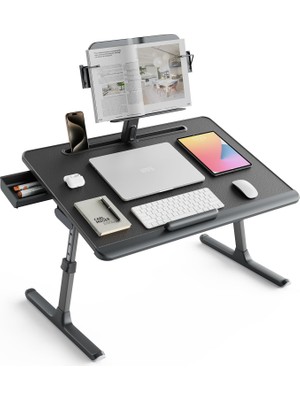 Velora Saıjı Dizüstü Bilgisayar Yatak Tepsisi Masası [premium Xxl Ekstra Büyük] Yükseltilmiş Yükseklik Açısı Ayarlanabilir Kitap Standı, Çok Amaçlı Premium Dizüstü Bilgisayar Masası Katlanabilir Dizüstü