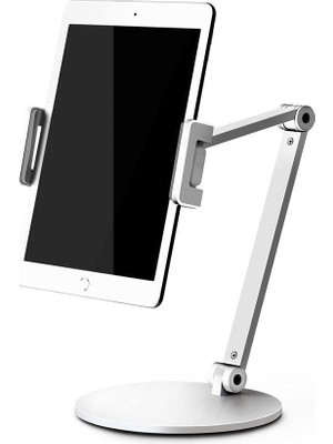 Velora Npo STD20144LG 360° Ayarlanabilir Teleskobik 4"-13" Ergonomik Tablet Standı (Gümüş)